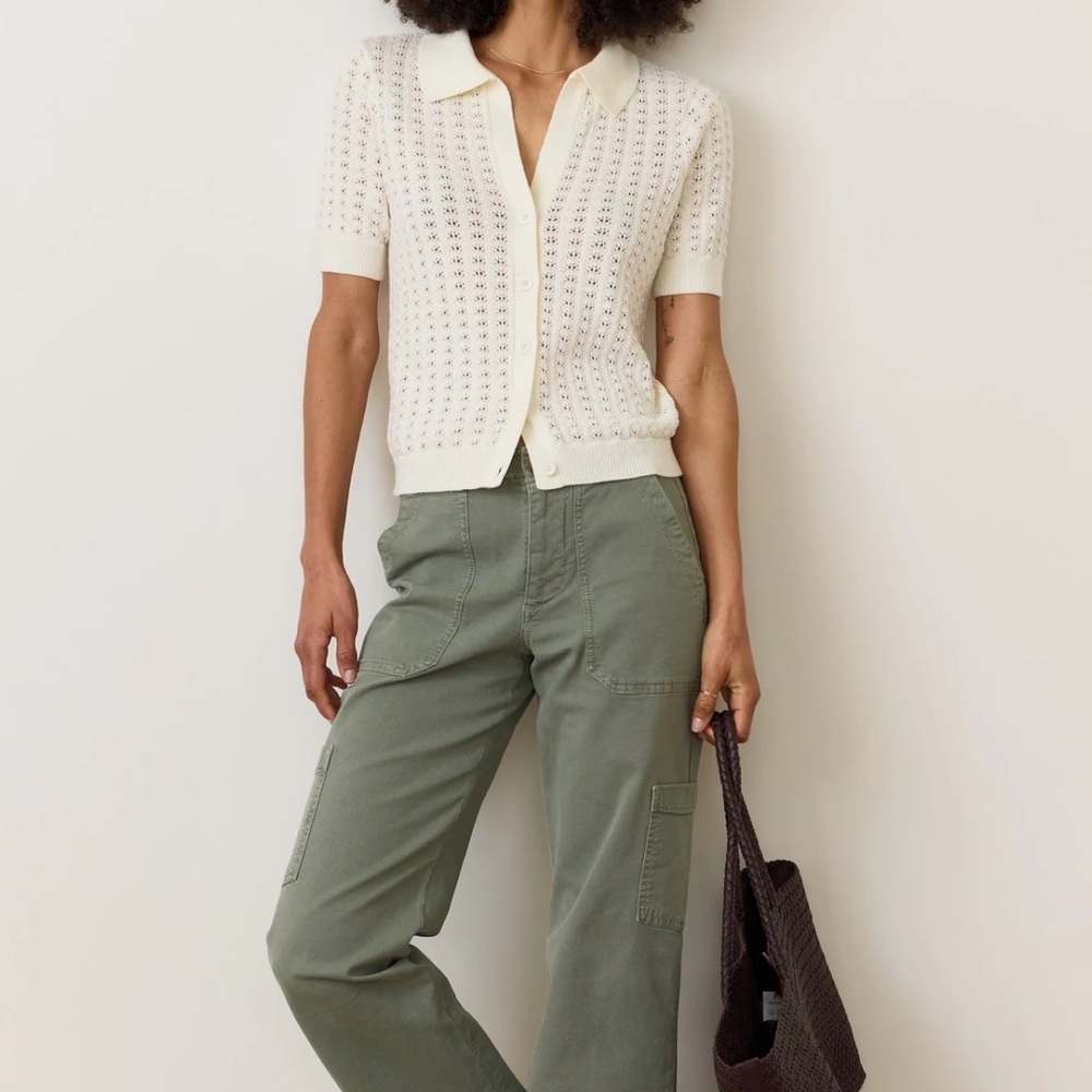 Marine Layer Aria Utility Cargo Olive Green Pants Size 14 NWT